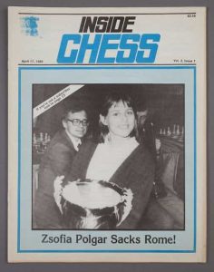 Sofia Polgar Inside Chess Magazine Cover April 1989