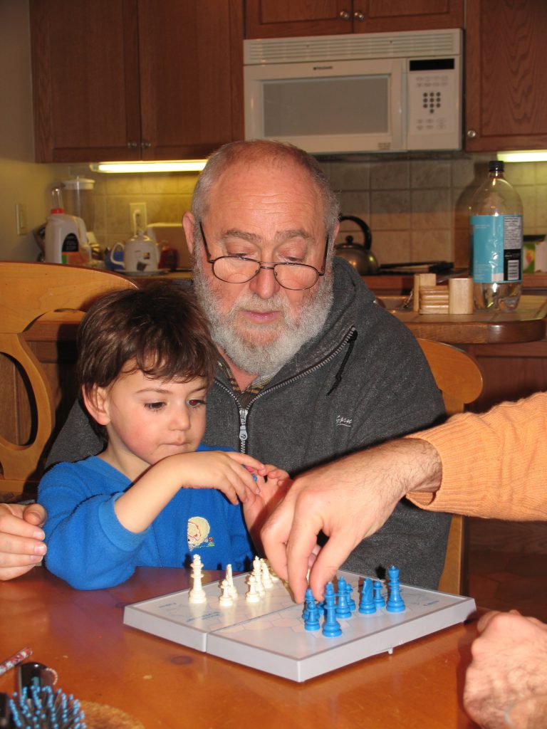 Laszlo Polgar with grandson